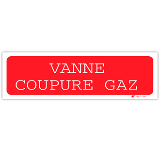 Panneau vanne coupure gaz