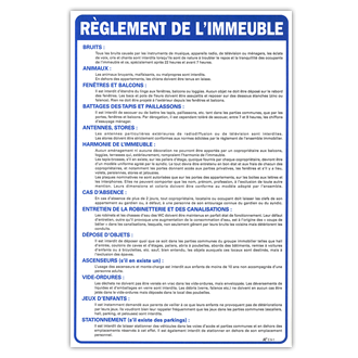 Règlement de l'immeuble