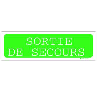 Panneau sortie de secours